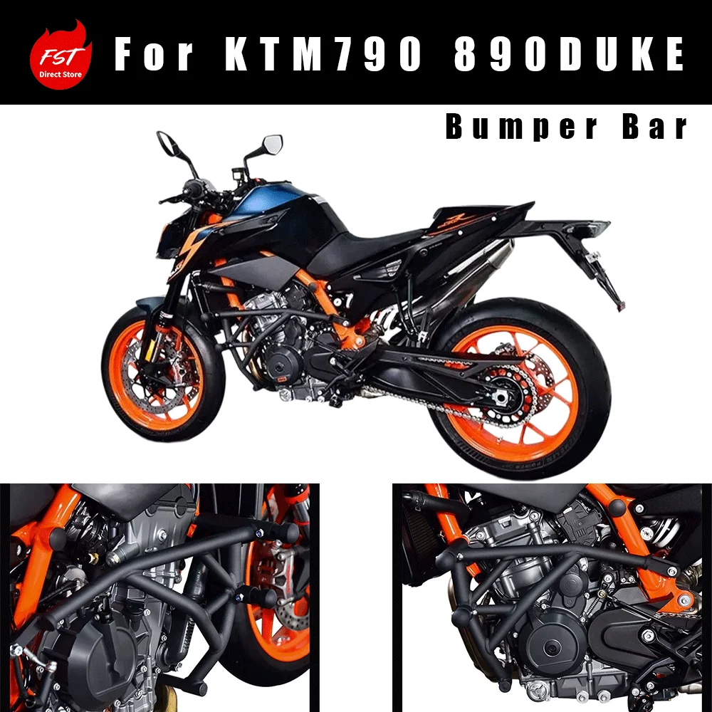 Crash Bar Bumper Anti‑Fall Sliders Anti‑Fall Pads Frame Protector Mod Parts For KTM 790 Duke 890 Duke Motorcycle Accessories