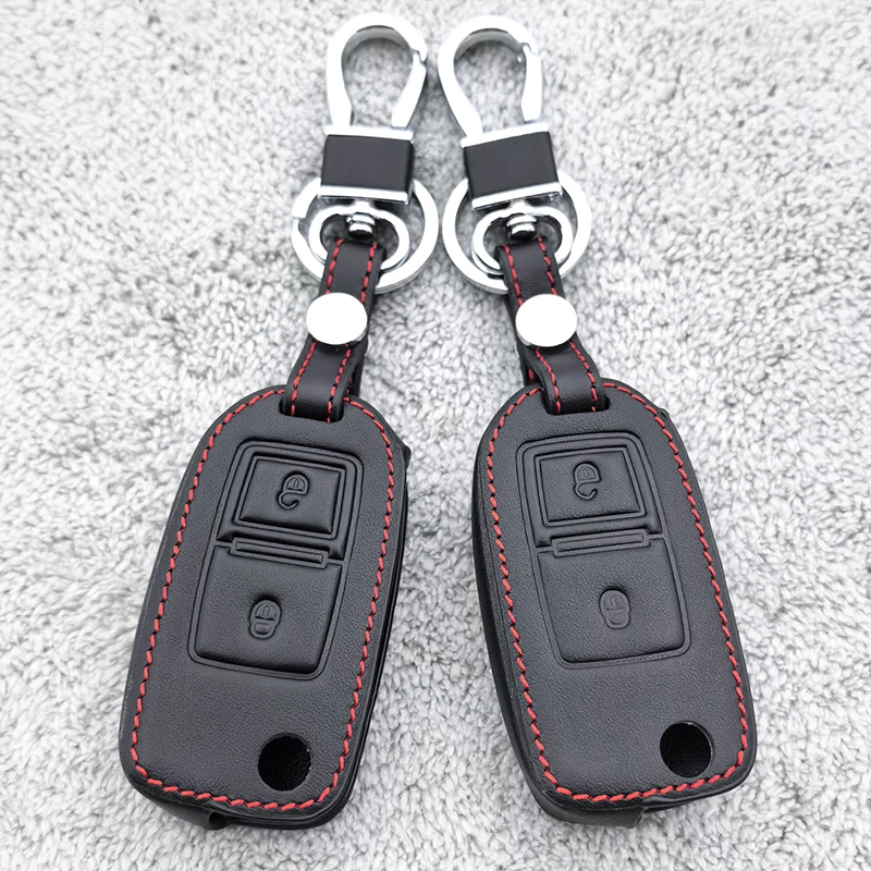 2 Buttons Car Leather Remote Key Case Cover for VW Golf 4 5 6 7 Bora Jetta POLO MK4 MK6 Bora Passat B5 B6 Superb Tiguan Beetle