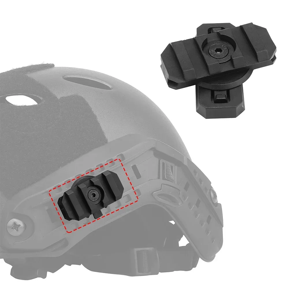 2pcs Tactical Helmet Side Rail Mount Adapter  360 Degree Guide Rotation For Airsoft Fast Helmet Rail Hunting Accessories