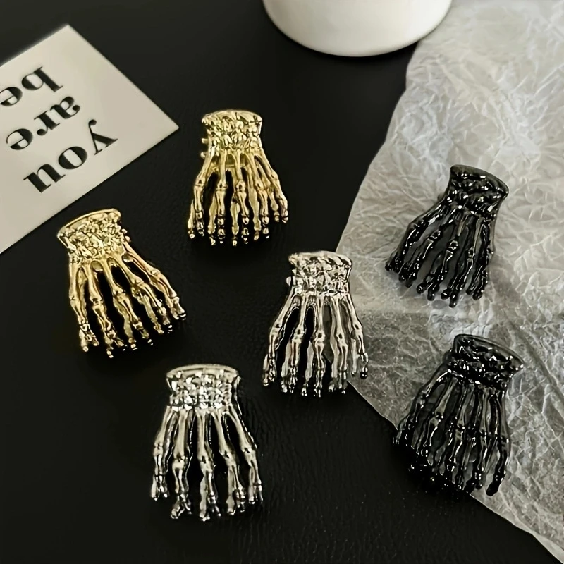 1pc Halloween Schädel Grab Clip, Dark Punk Style Grab Clip, Retro einfache Kopf bedeckung, Halloween Party Wear Kopf bedeckung – Detail 3