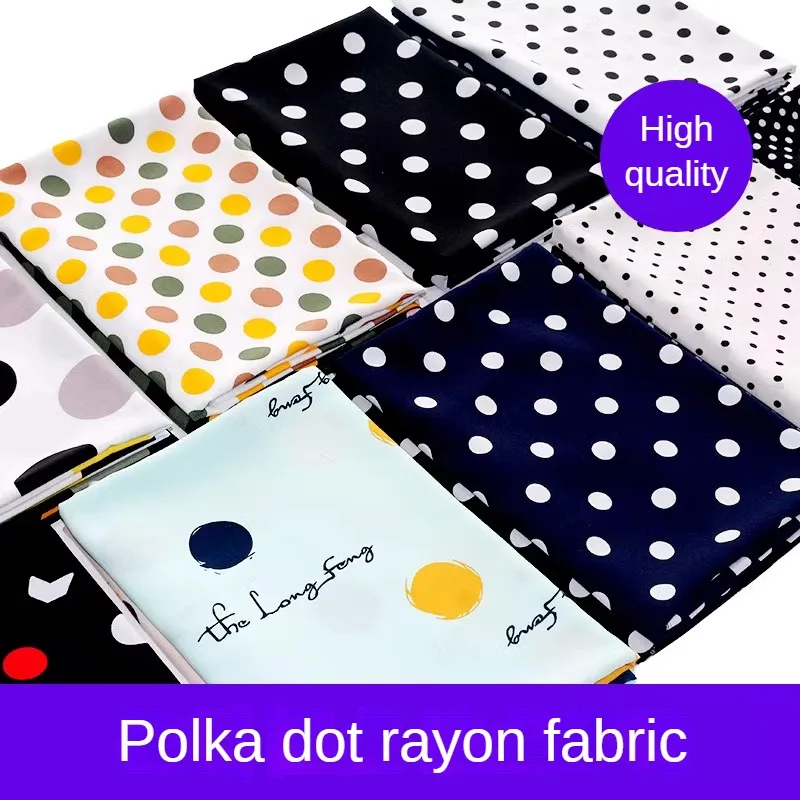 

Ткань в горошек из вискозы для пошива пижам, модная, на метр, для детской одежды, платьев, шитья, однотонная, тонкая, мягкая, шелковистая