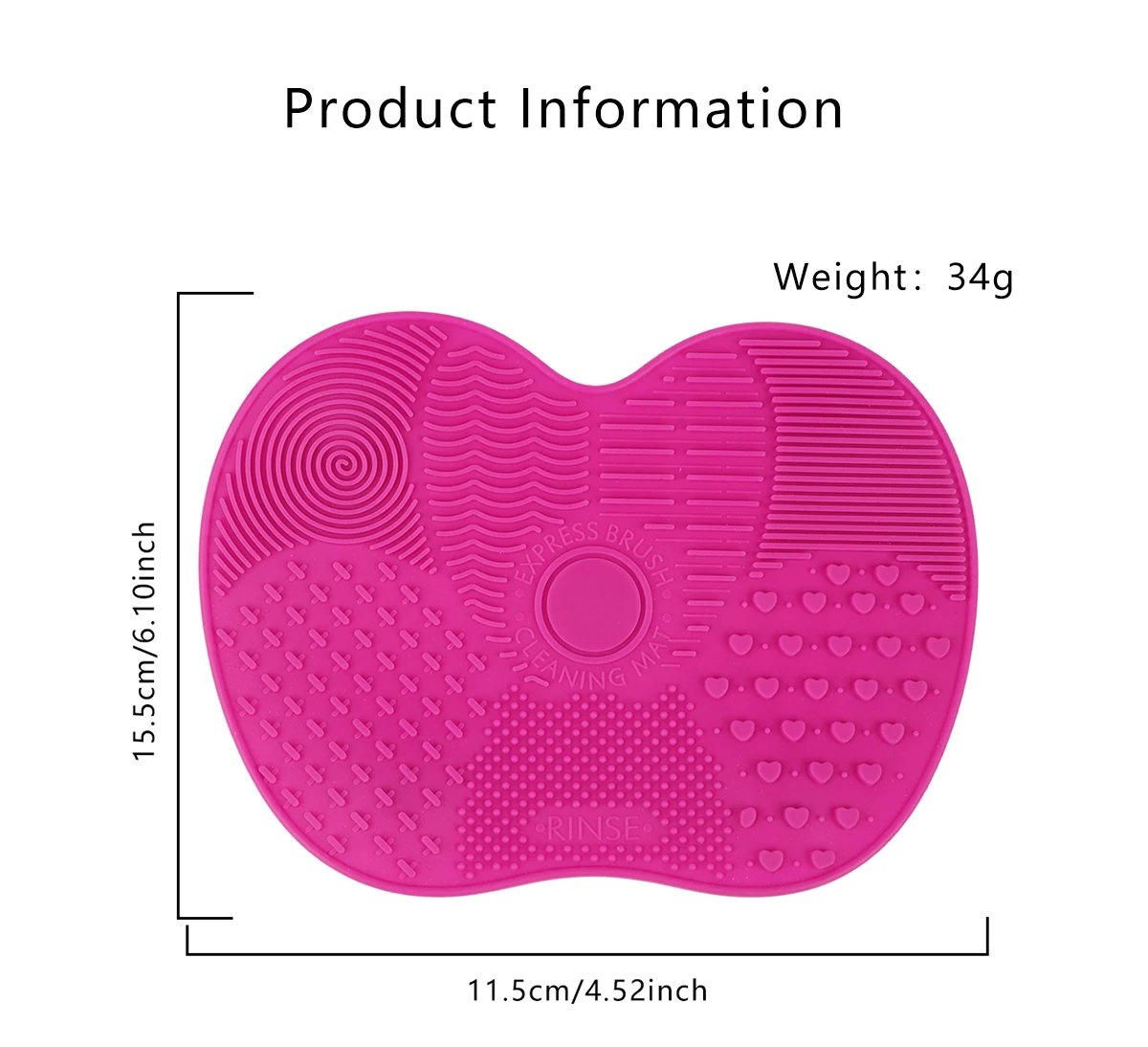 1Pc Silicone Apple-Shaped Makeup Brush Cleaner Pad With Suction Cup For Effective Cosmetic Tool Cleaning