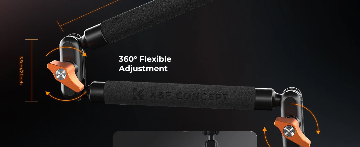 K&F CONCEPT Magic Arm Klemm-Set 22" Überkopf Schreibtisch Kamera-Halterung Langer Gelenkarm Reibungsarm für LED-Licht Action-Kamera – Detail 5