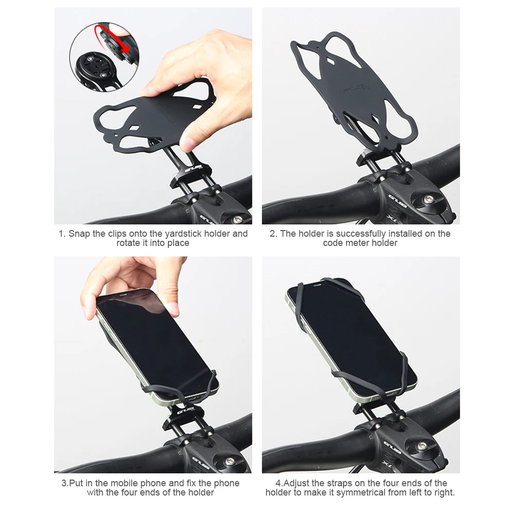 سيليكون الدراجة GPS دعم قوس دراجة نارية الهاتف المحمول دعم دراجة الملاحة حامل جوّال بلاستيكي للهواتف أكثر من 4 بوصة