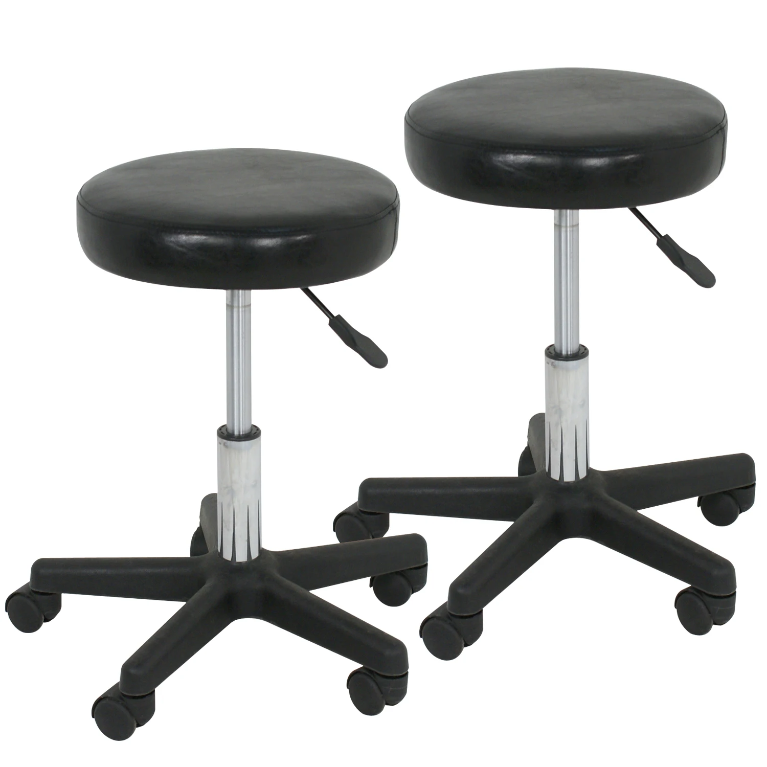 2PCS Adjustable Hydraulic Rolling Salon Stool Tattoo Massage Facial Spa Chair