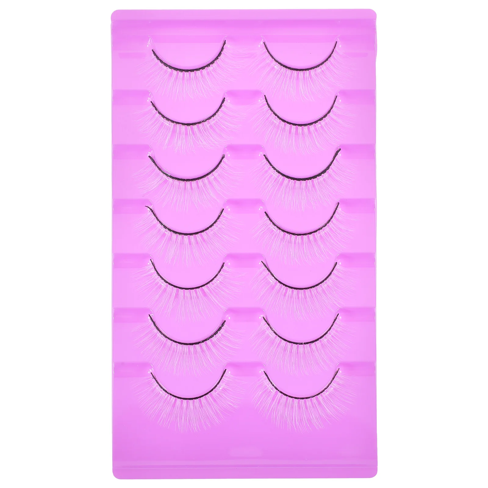 

7Pairs White Fake Eyelashes Natural Look Easy to Wear Curved Design for Cosplay Party Dating Birthday Gift for Women