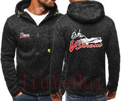 Motorcycle V-Strom DL 650 Motorsport Team Logo F1 Tide Jacquard Hoodies Fleece Sweatshirts Male Streetswear Coat Jackets