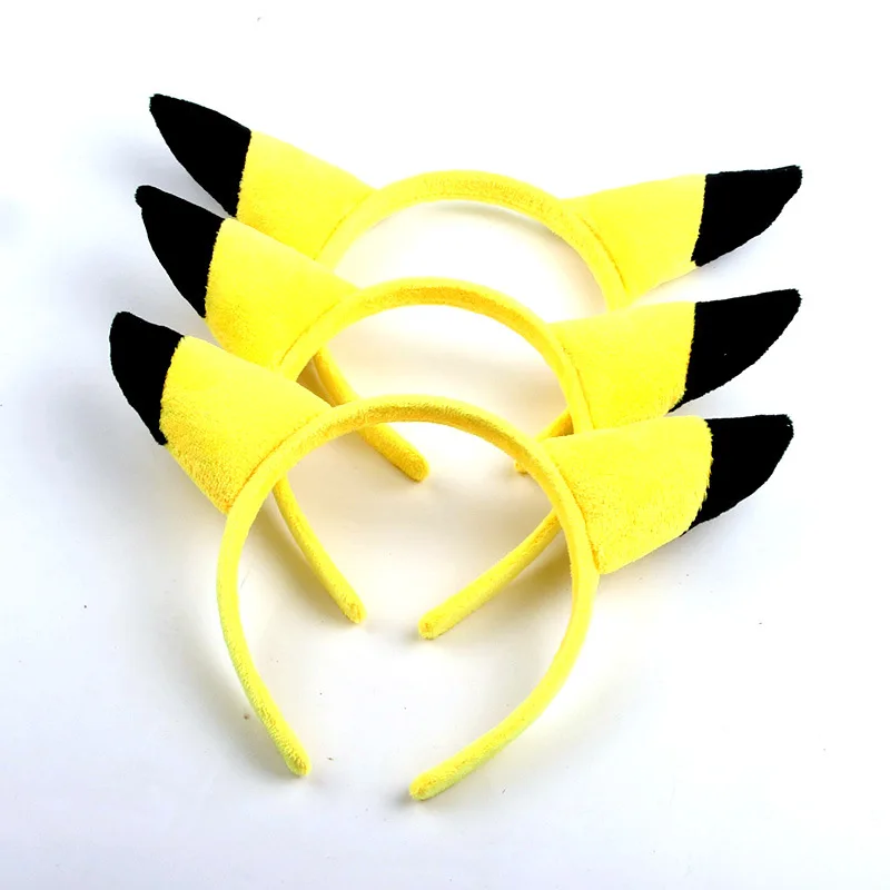 Pokemon Anime Haaraccessoires Pikachu Hoofdband Schattige Oren Haarband Pluche Pop Hoofddeksels Spelen Selfie Maatwerk