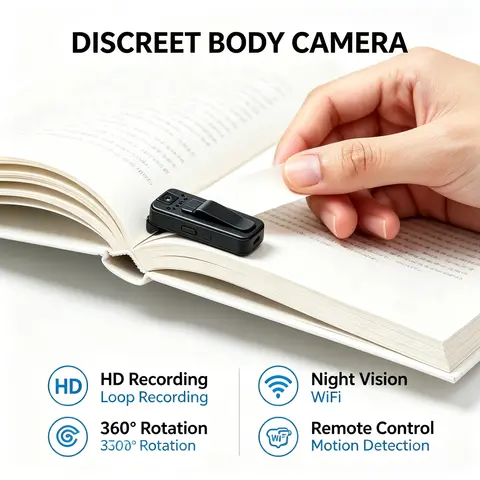 Z4ポータブルミニボディカメラレコーダー、1080P HDナイトビジョン搭載ウェアラブルビデオカメラ、360度 °   調整可能な回転レンズ、クリップオンデザイン、ループ録画、大容量バッテリー、会議、屋外通勤、日常使用に最適な小型ポケットカメラ