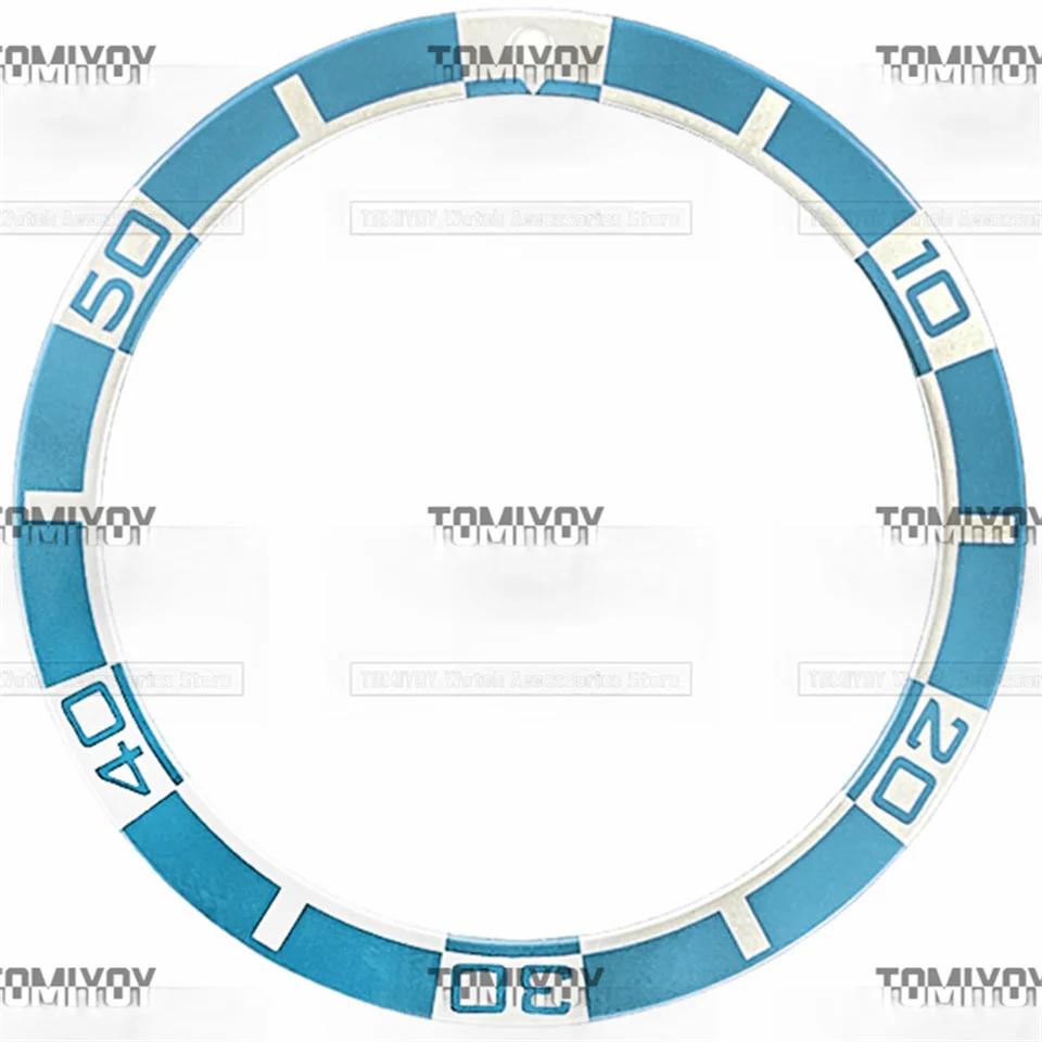 ขอบแบนอลูมิเนียมสีดำเขียวแดงน้ำเงิน38มม. × 31.5มม. เหมาะสำหรับนาฬิกากลไกผู้ชายของ Seiko
