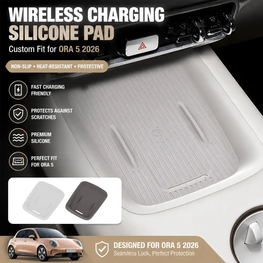 For Ora 5 Car Silicone Wireless Charging Pad Car Central Control Phone Pad Anti Slip Car Interior Storage Accessories