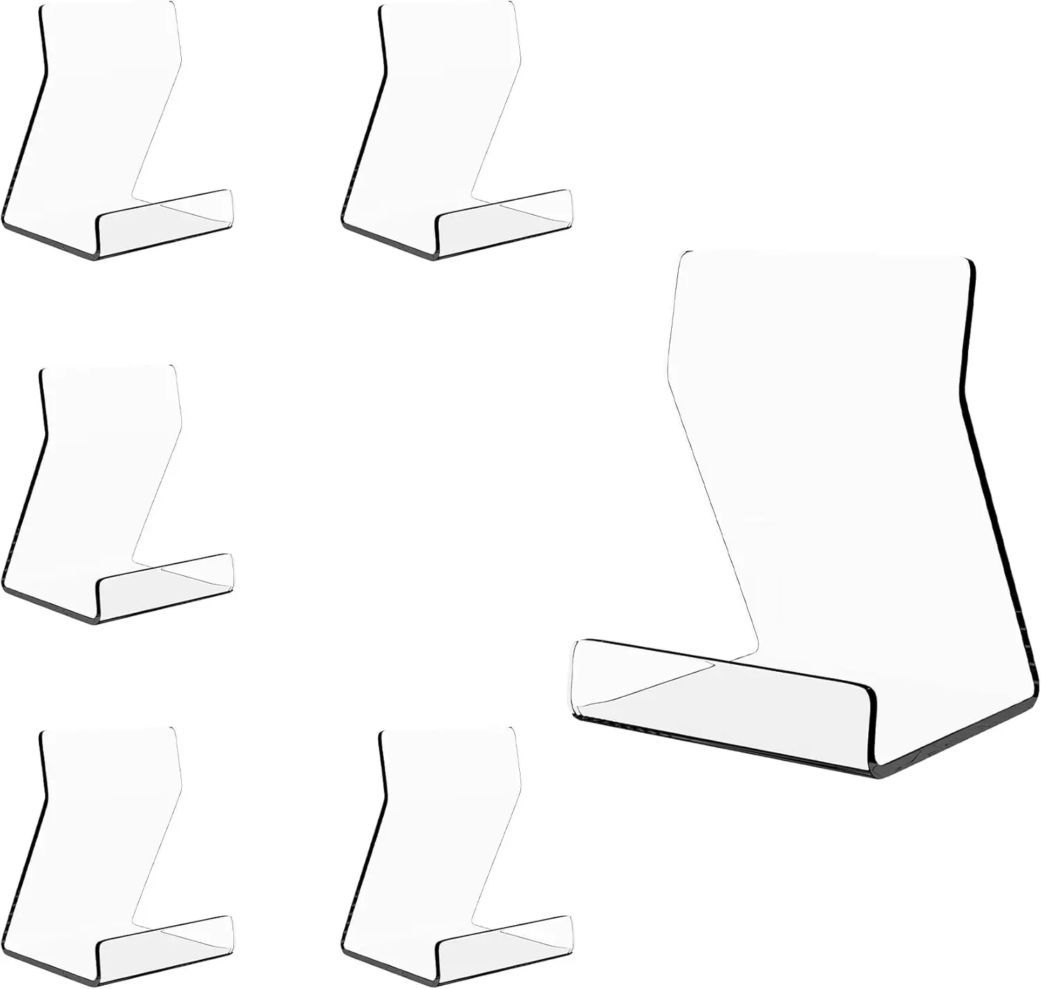 

6 Pack 4 Inch Clear Acrylic Display Stand for Records, Books, Albums, CDs, Artwork
