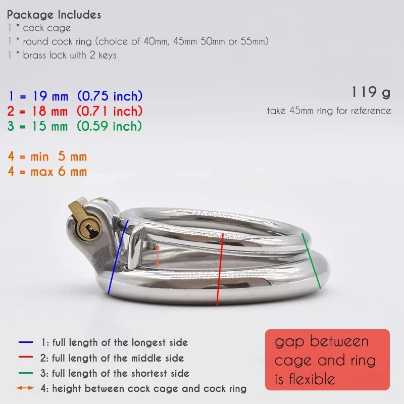 Cages de chasteté en acier inoxydable pour hommes, double anneaux de pénis, serrure à bite, dispositif de bondage, jouets sexuels de retenue pour adultes, formation de 18 ans et plus, 2023