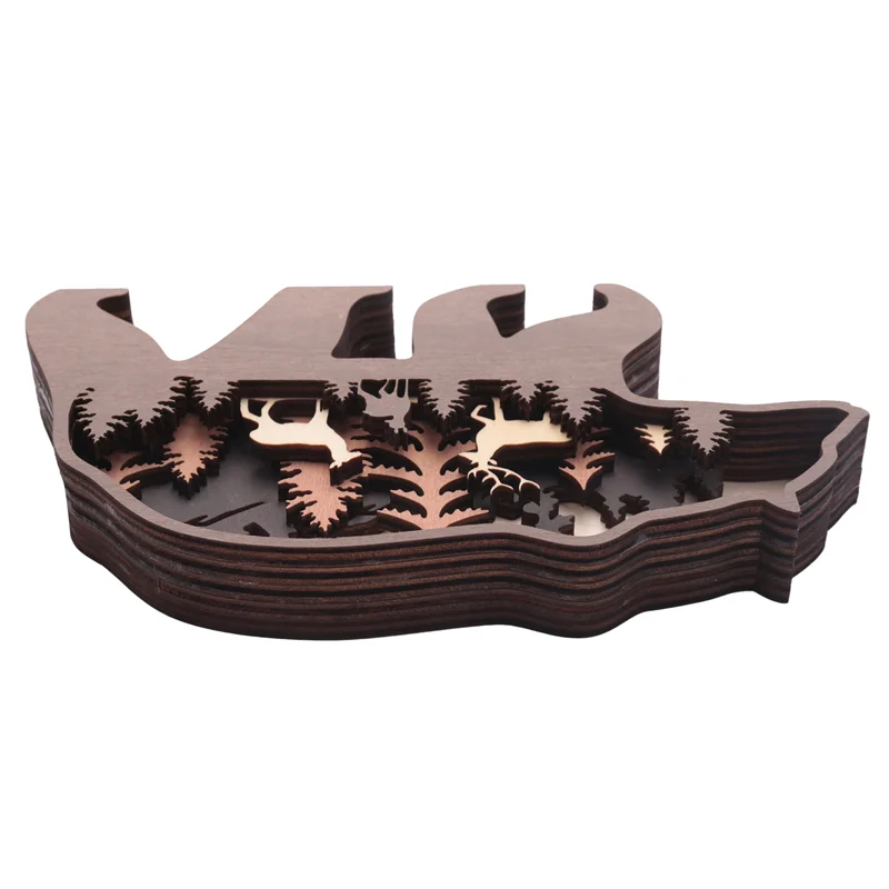 Bear And Deer Wall Decoration, Bear Decorations For Home, Bear Art Wall Decor, Rustic Home Decor, Cabin Decor