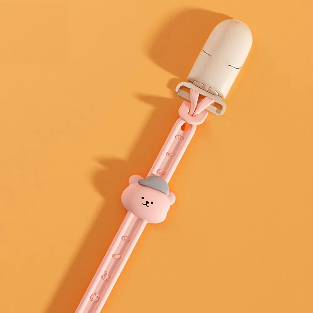 

Environmental Chewing Bite Bear Safety Anti-drop Food Grade Baby Pacifier Chain Lanyard Pacifier Clips Chains Molar Chain