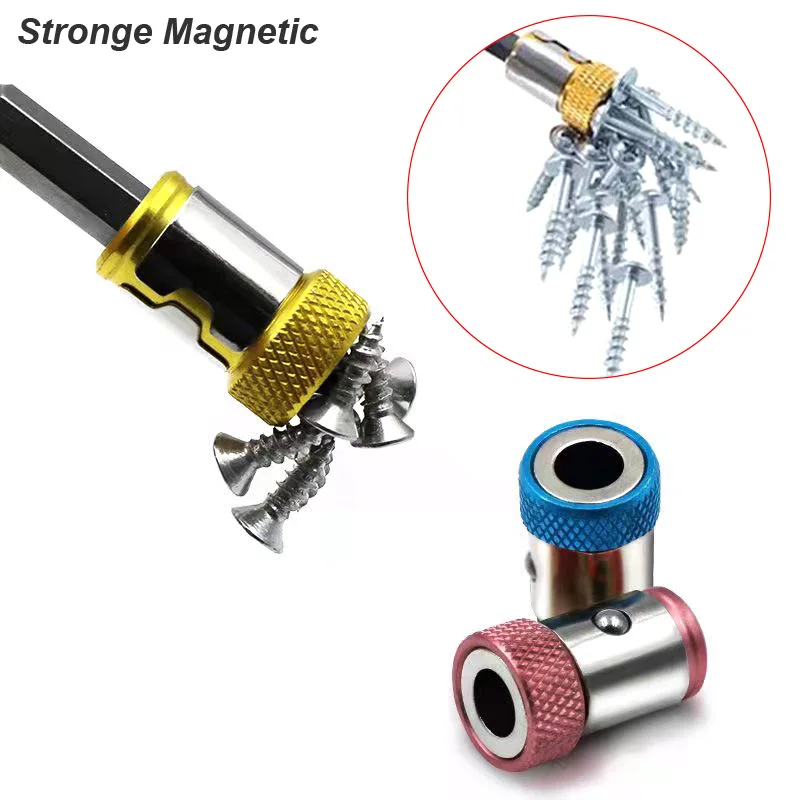 Magnetic Ring Screwdriver Bit Holder Cross Phillips Magnet 1/4 Strong Magnetizer Removable Part Adapter Screw Driver Power Tool