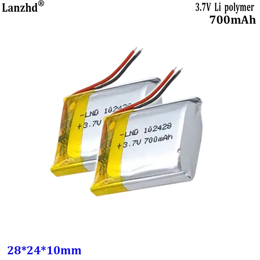 3.7V Polymer Lithium Battery 102428 700mAh For Audio Humidifier Audio Beauty Device Ultra-Thin Suitable Electronic Blood 102530