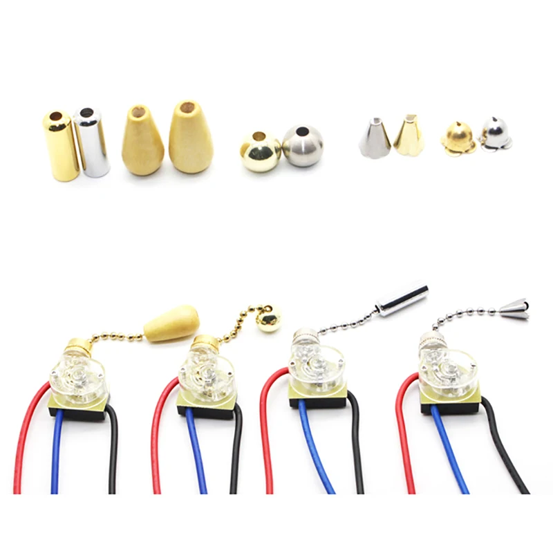 Ceiling Fan Switch Kit 3 Speed 3 Wire Fan Switch Zipper Speed Control Switch Pull Wire Switch With Rope DIY Tools Accessories 1X