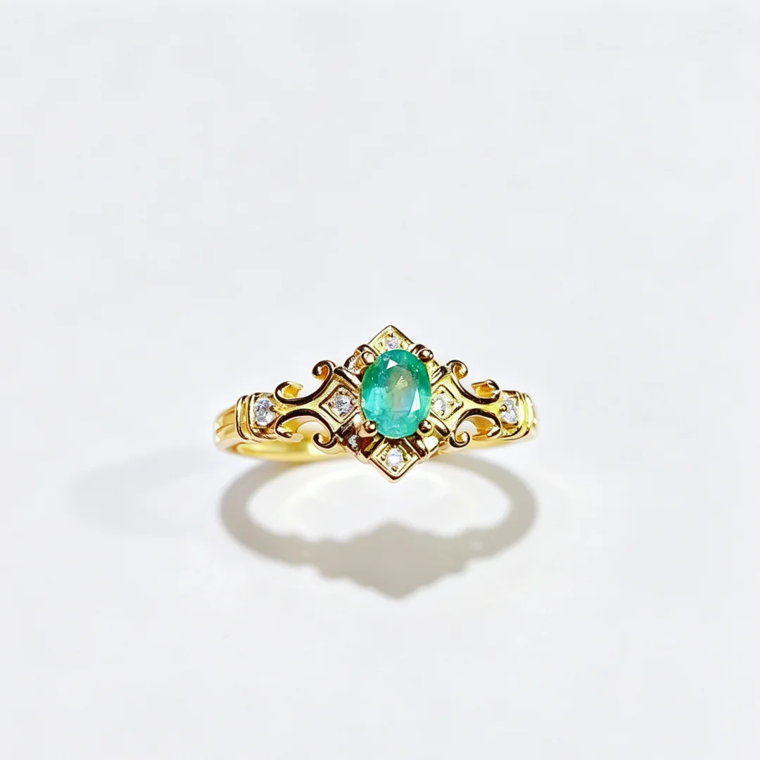 Ethnic Style Natural Emerald Ring 4*5mm S925 Sterling Silver Inlay Fresh Green Daily Party Jewelry for Ladies - view 6