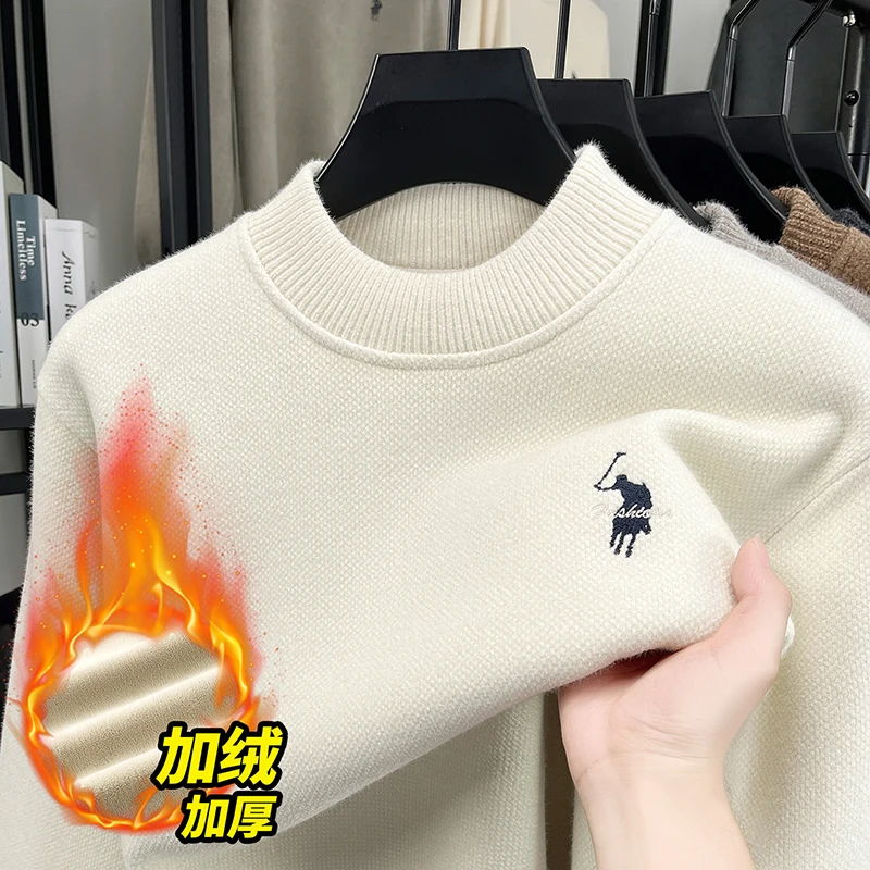 الخريف والشتاء غير بيلينغ فرو المنك وهمية اثنين من البلوزات الرجالية مع سترة سميكة الدافئة متماسكة #2