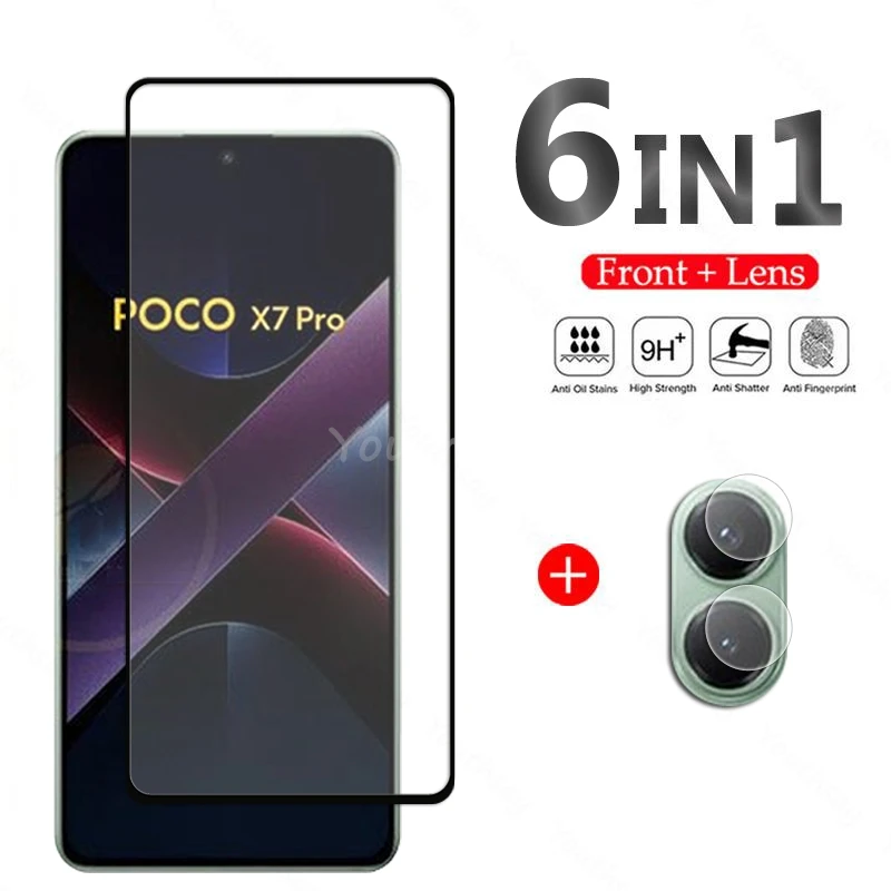 For Xiaomi Poco X7 Pro Glass Screen Protector Camera Film HD Protector Film Poco X7 Pro Tempered Glass Poco X7 Pro Glass