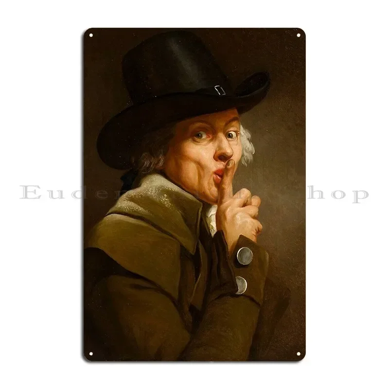 Joseph Ducreux Self Portrait Le Silence Metal Sign Design Wall Decor Print Bar Garage Tin Sign Poster