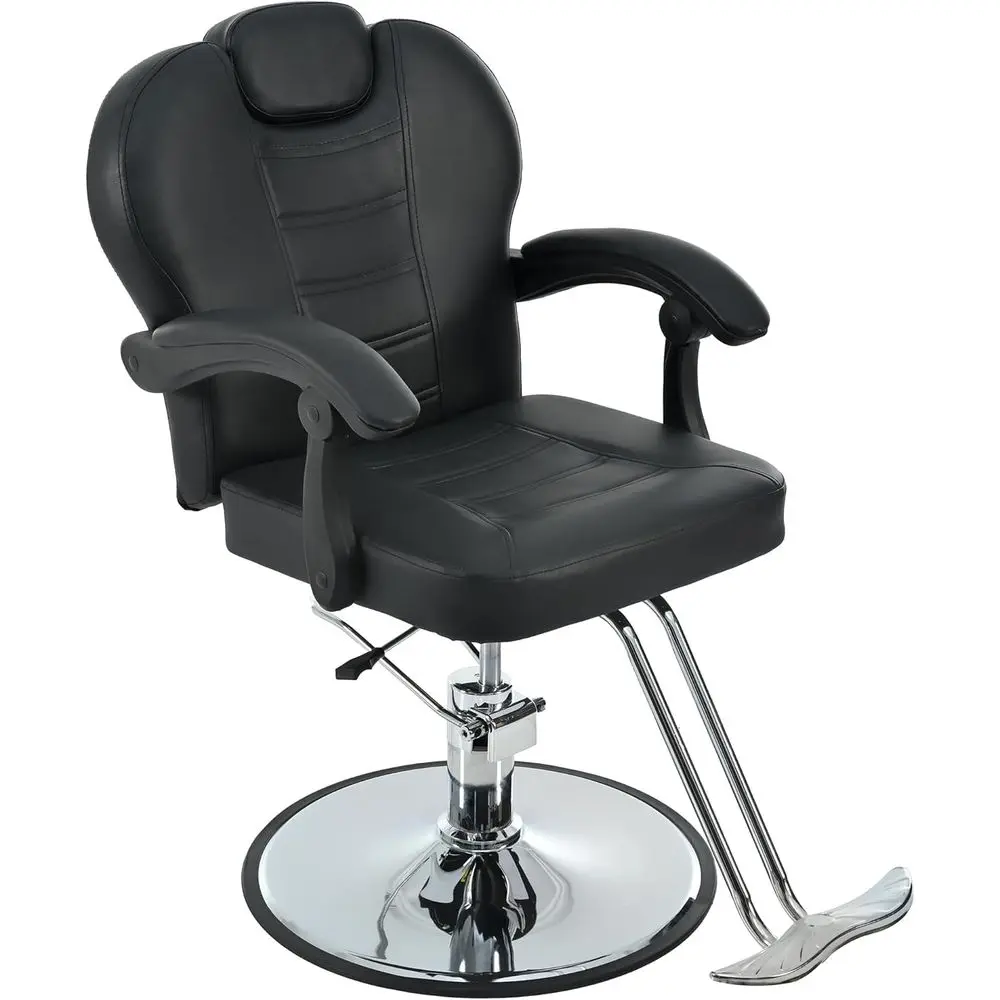 

Reclining Barber Chair, Salon Chair for Hair Stylist with Heavy Duty Hydraulic Pump, 360° Rotation, Tattoo Chair Shampoo Beauty