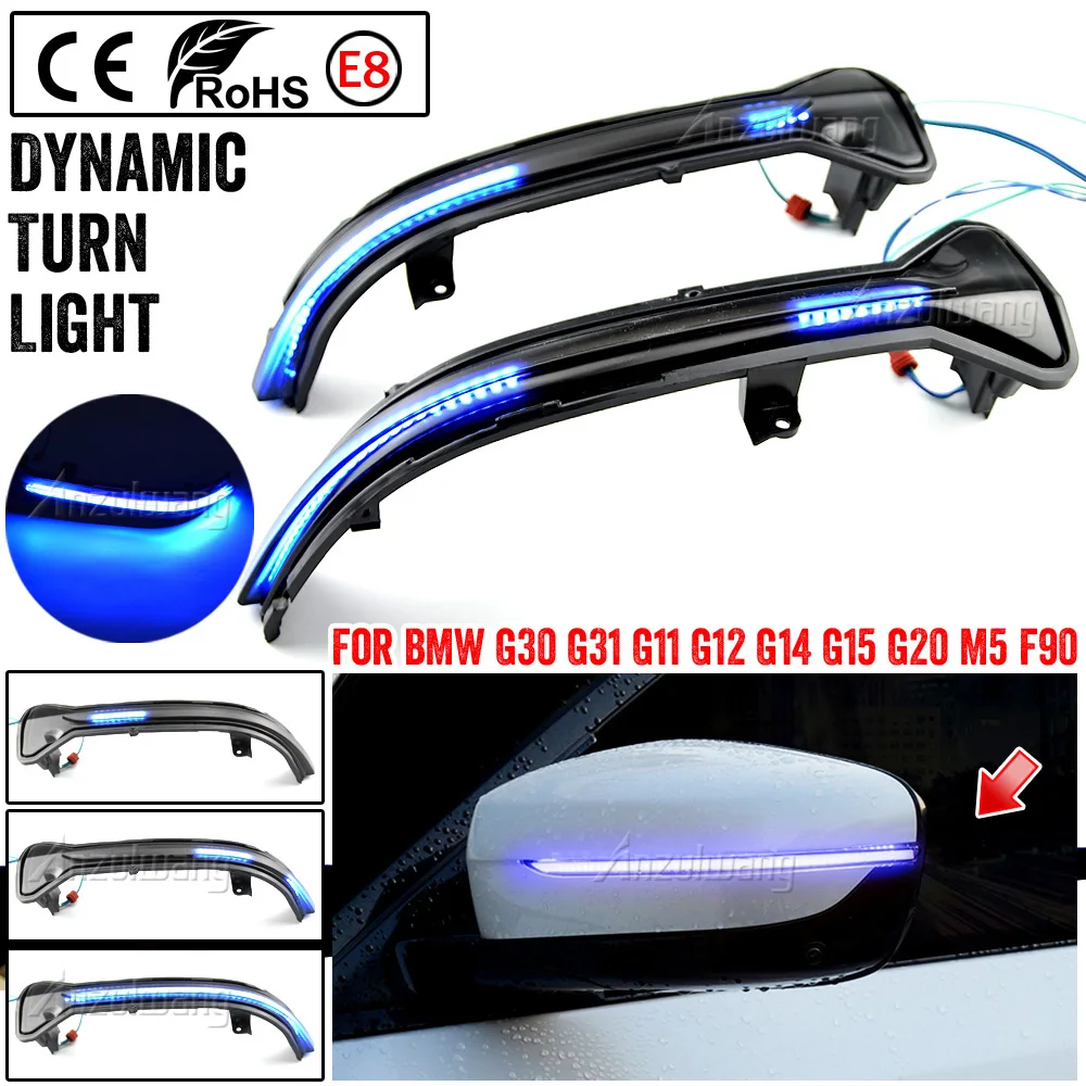 LED Dynamic Turn Signal Side Mirror Sequential Light Lamp For BMW G38 G12 G20 G30 G31 G14 G15 G11 G12 M5 F90 5 6 7 8 3 Series