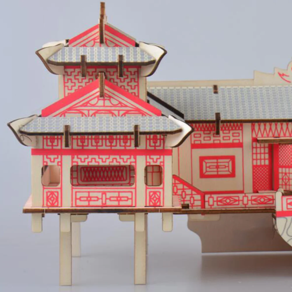 Case su Trampoli Puzzle in legno Durevole 3D Educativo Creativo Fai da te Regalo per bambini Decorazione della stanza Puzzle in legno Giocattoli