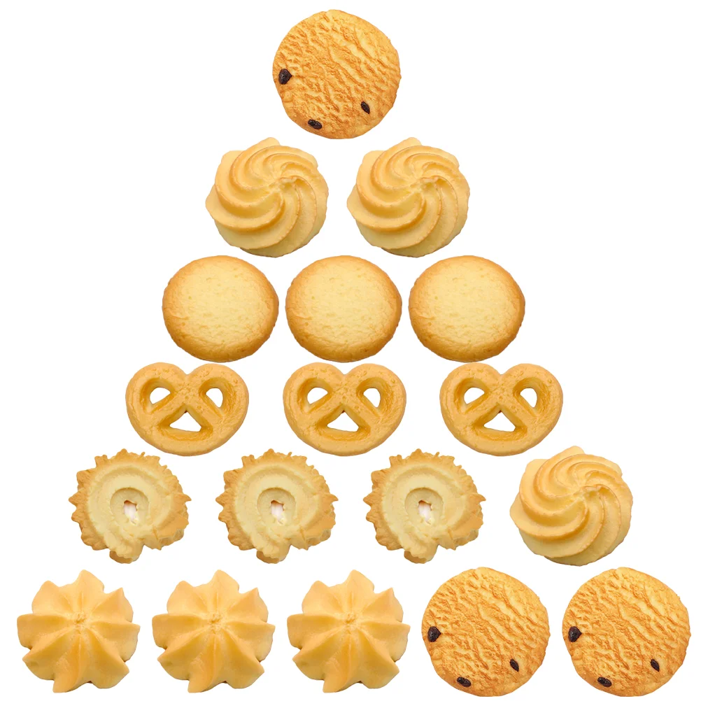 

18 Pcs Outdoor Cookies Model Baby Toys Bakery Decoration Pvc Artificial Food Plaything