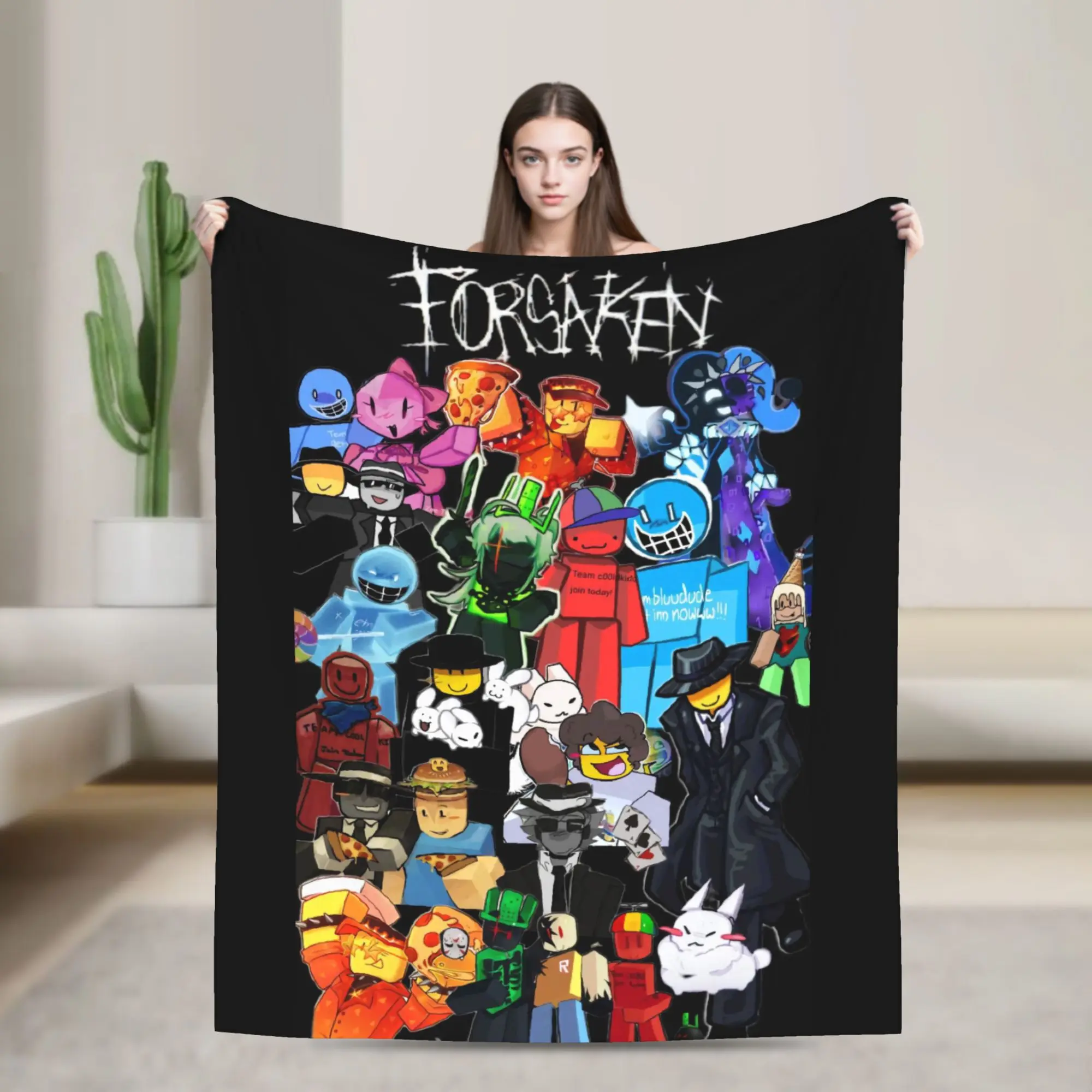 Forsaken Character Flannel Blanket Winter  Warm Soft Throw Blanket for Children Home Decor Print Bedspread Sofa Bed Cover