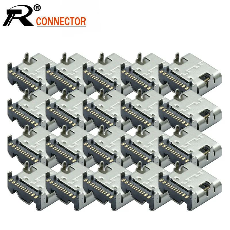 10pcs/lot Type C 16 Pin SMT Socket Connector USB 3.1 Type-C Female Placement SMD DIP for PCB design DIY high current charging