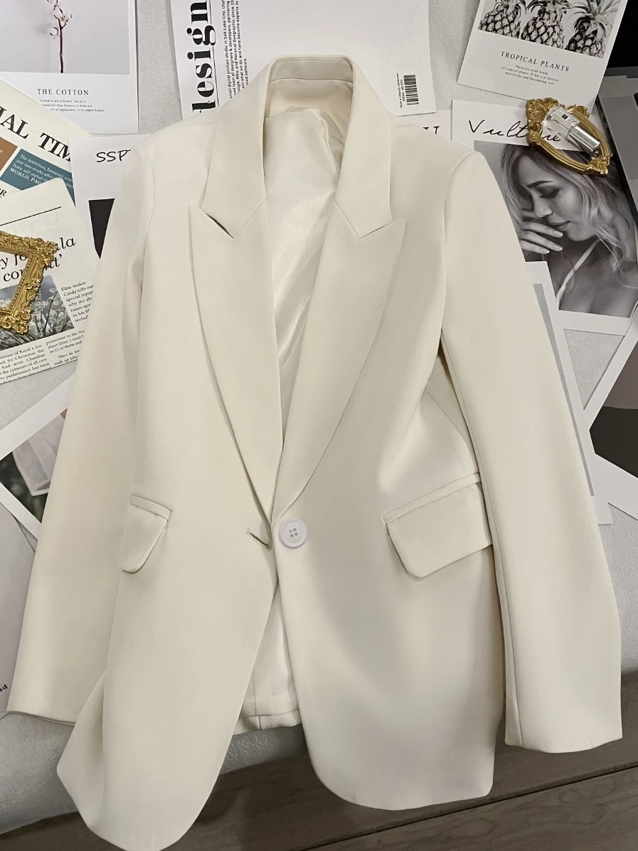 

Повседневный женский пиджак, мешки, осенний полосатый карман, украшение, двойной большой размер, студенческий, модный, облегающий, семь четвертей, свернутый