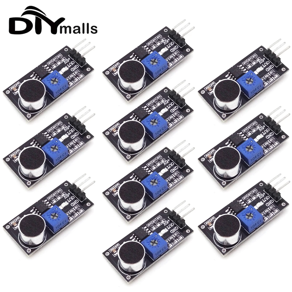 

10PCS 3Pin Sound Microphone Sensor Detection Module High Sensitivity Sound Detection Module for Arduino DIY Smart Car