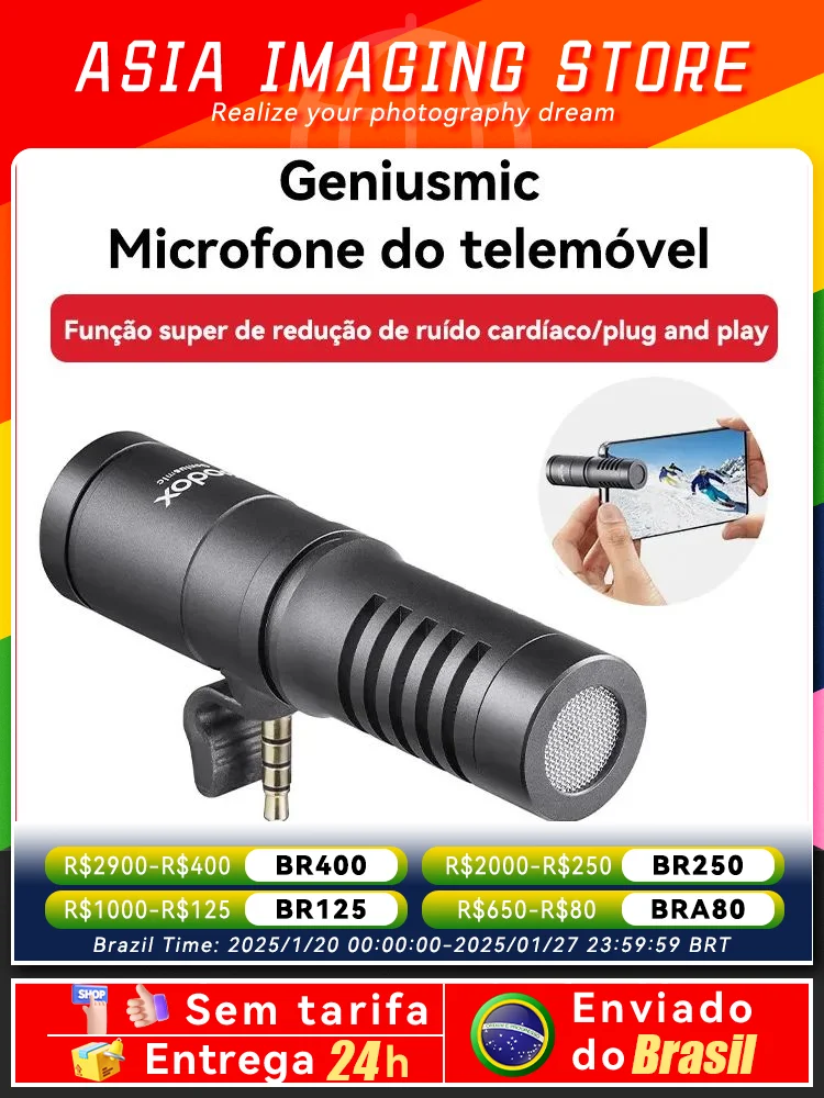 Godox Geniusmic 3.5mm UC LT Super-hearted Direction Microphone Mobile Live Interview Recording Is Plugged And Played Equipment