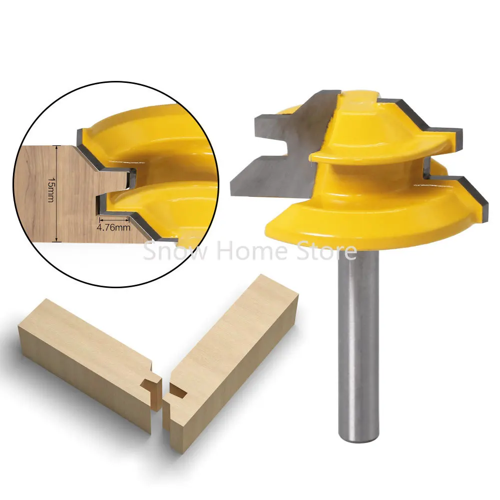 6mm Shank 45 Degree Tenon Cutter Splice Cutter Wood Milling Cutter High-Grade 45°45 Degree Tenon Cutter 6*1-1/2