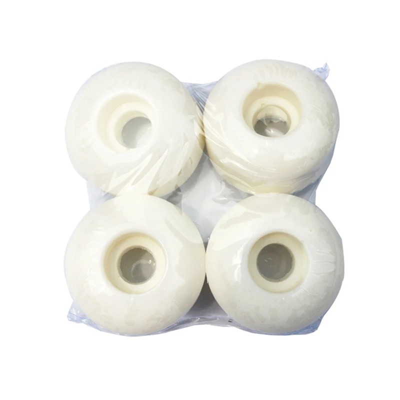 4 Pcs Skateboard PU Wheel Double Rocker Hard Wheel Action Wheel High Elastic SHR102A Street Skating Bone Wheel 55D