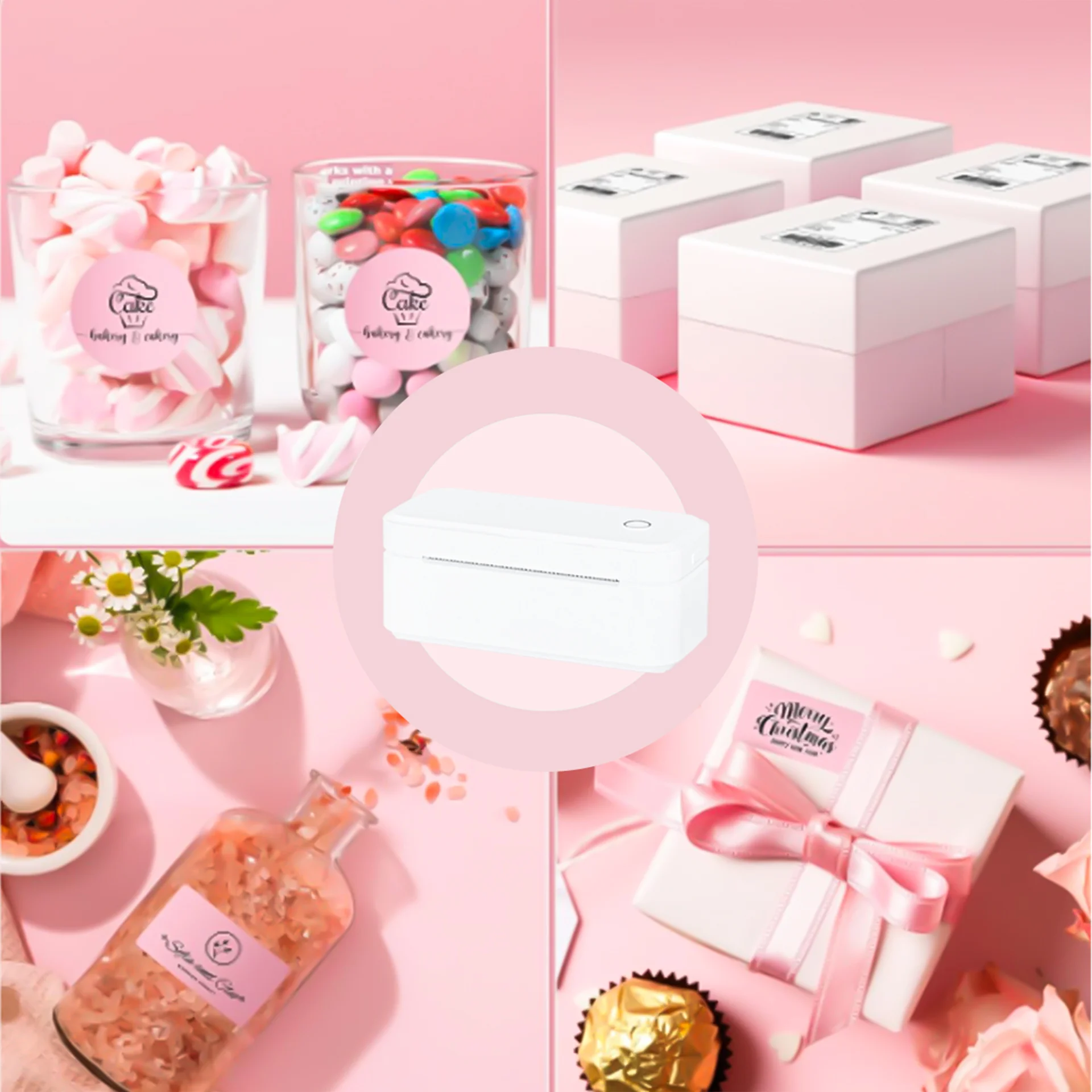 Marklife Thermal Printer D100 D200 X4 White Bluetooth Wireless Shipping Label Printer Compatible with iPhone Android Mac Window