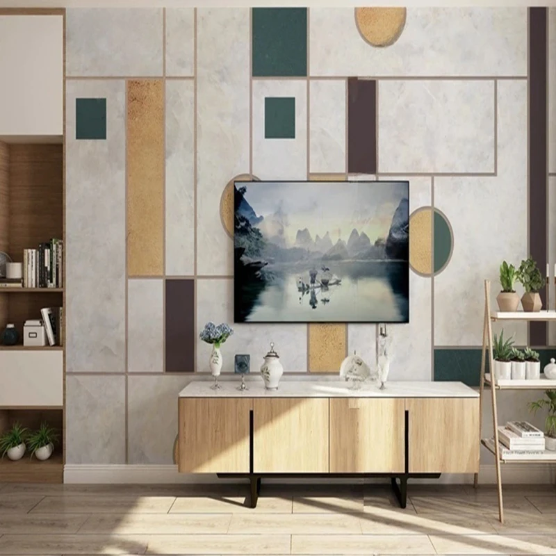 Modern Simple Custom Wallpaper Creative Abstract Geometric Marble Background Wall Mural For Living Room Bedroom Office Home Deco