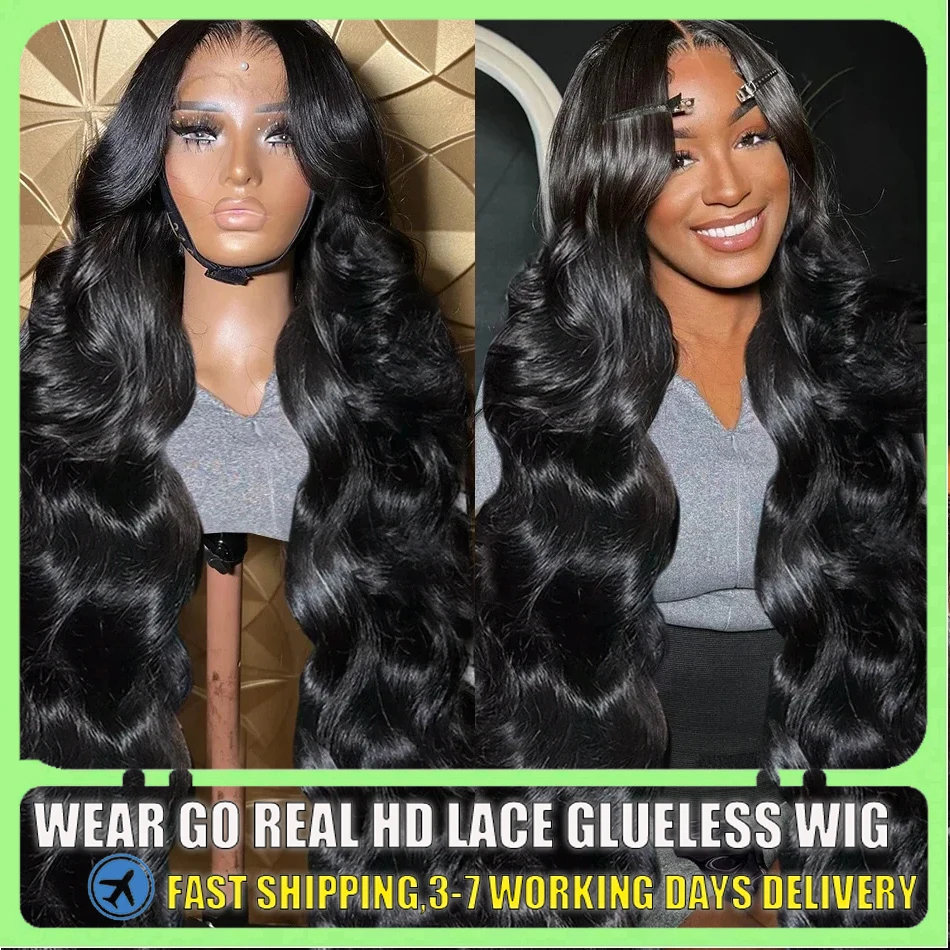 180% HD Transparent Body Wave Lace Front Wig Brazilian13x4 13x6 Lace Front Human Hair Wigs Pre Plucked For Women Closure Wig