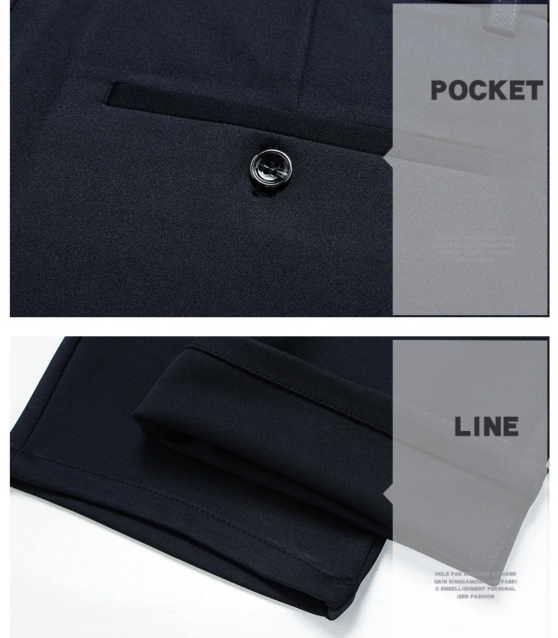 Elastische Herren-Anzughose, dünne Hose mit geradem Bein, knitterfrei, bügelfrei, Streetwear, Herrenhose, Business – Detail 10