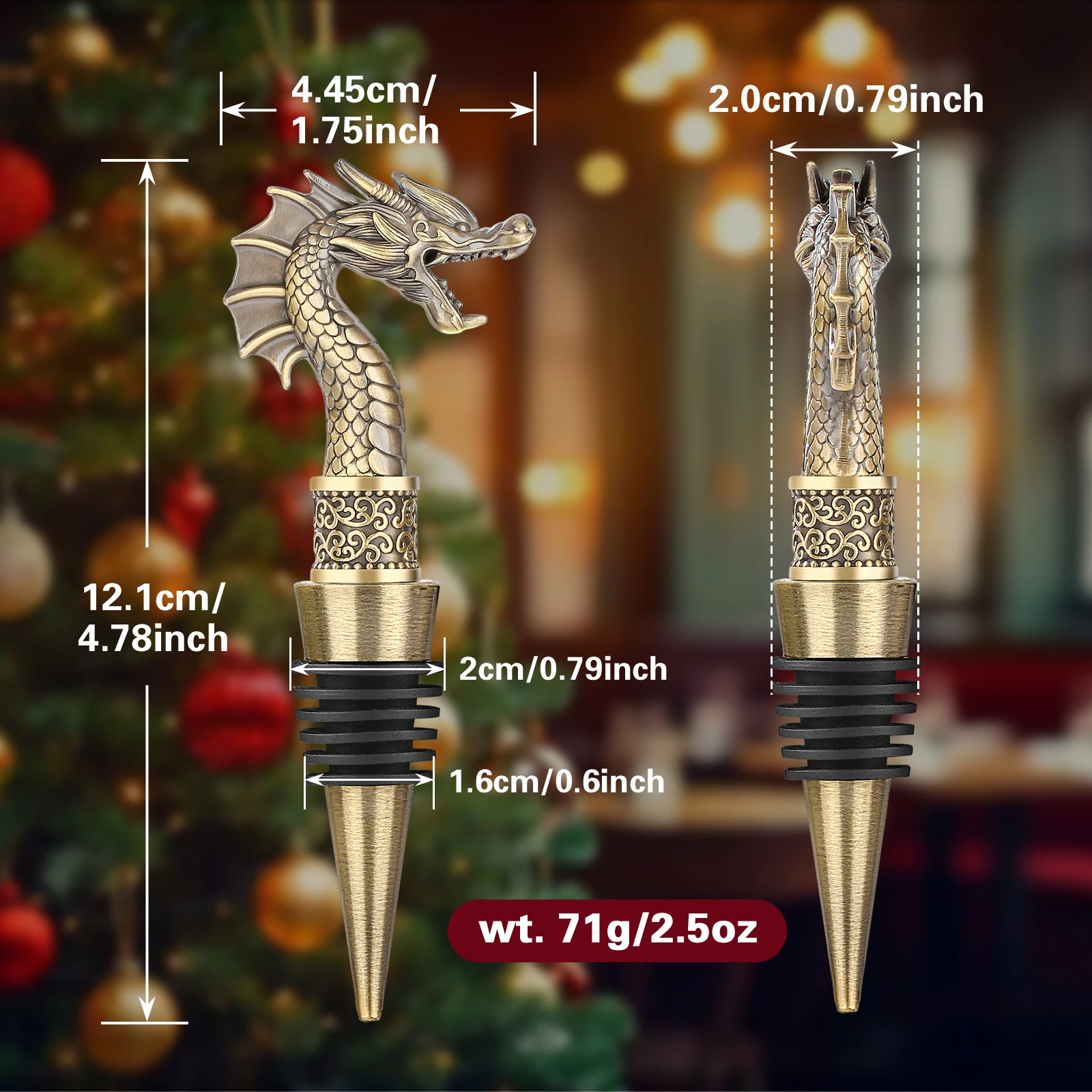 LKKCHER Dragon Head Wine Stopper Christmas Gift Set Original Beer Bottle Opener 2 in 1 New Year Gifts for Men Home Party Tools