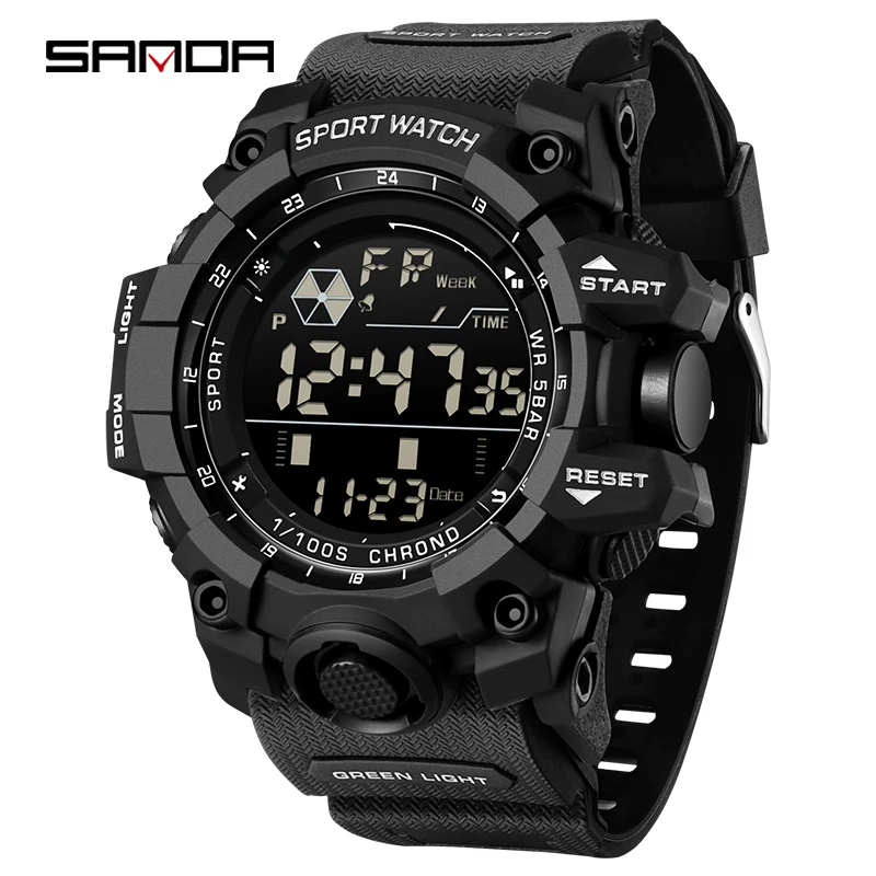 SANDA 6229 Men's Military Electronic Watch Sport Multi functional Waterproof LED Display Date Casual Student Watch reloj hombre
