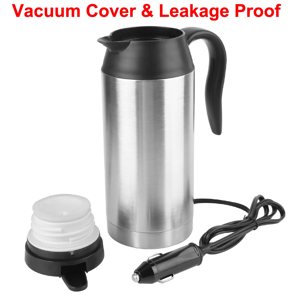 100W 200W 600ml ​12V 24V Water Coffee Milk Thermal Mug Electric Heating Car Kettle Stainless Steel Vehicle Heating Cup