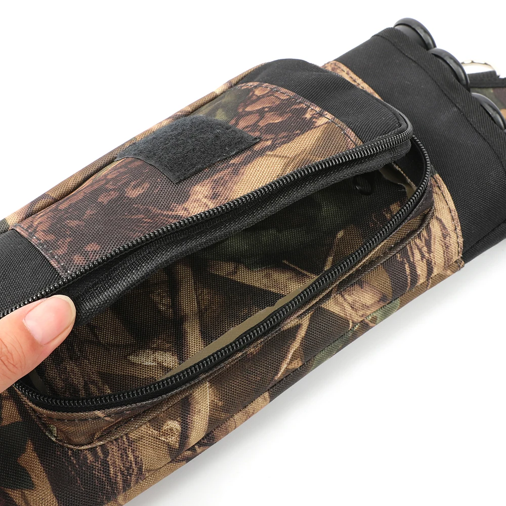 1 PC ยิงธนู Arrow Quiver 4 หลอดซ้ายมือ Arrow กระเป๋าไนลอนเอว Arrow สําหรับโบว์การล่าสัตว์เป้าหมายเกมยิง
