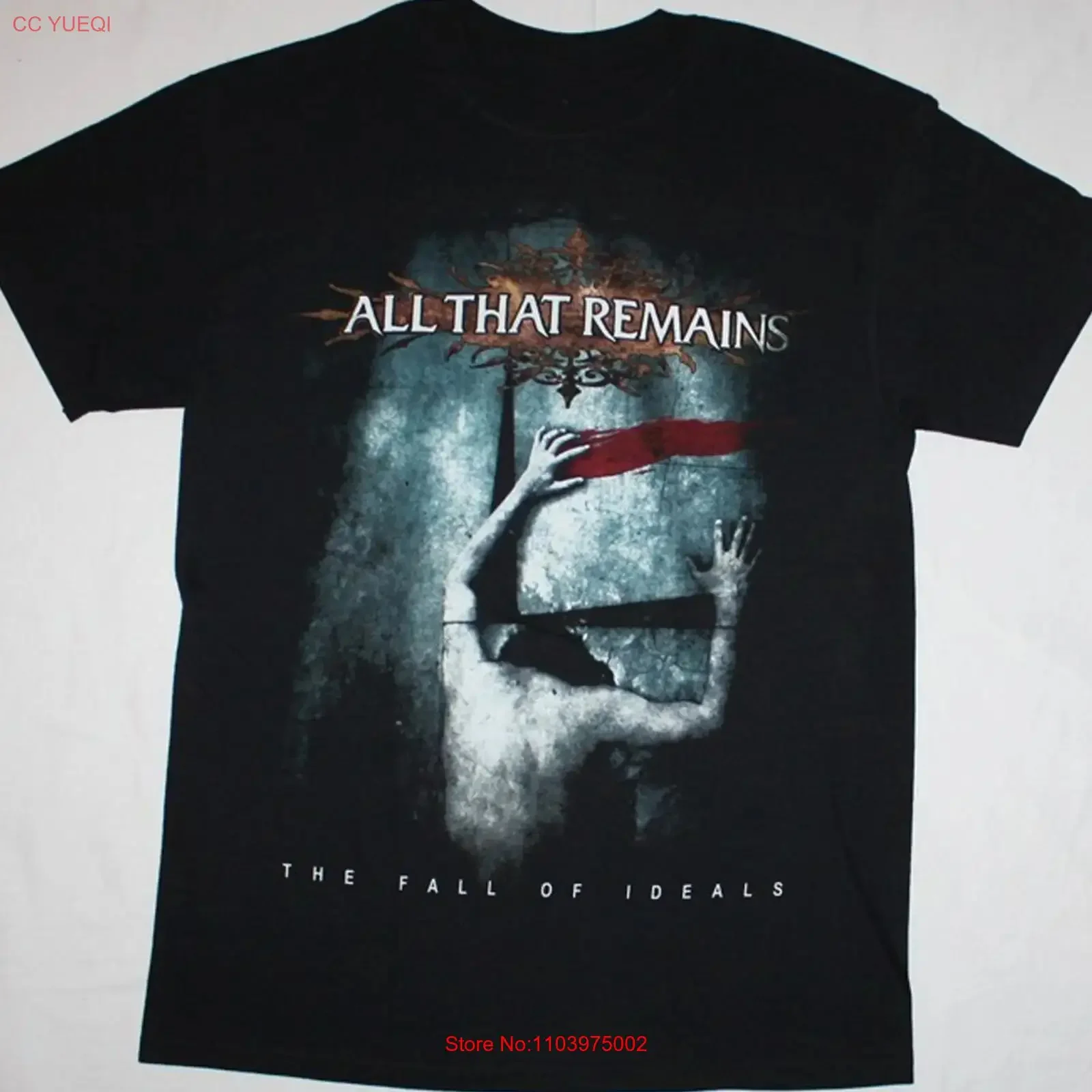 ALL THAT REMAINS THE FALL OF IDEALS Camiseta negra talla S 5XL AM780 vintage lavada para uso diario streetwear elástica
