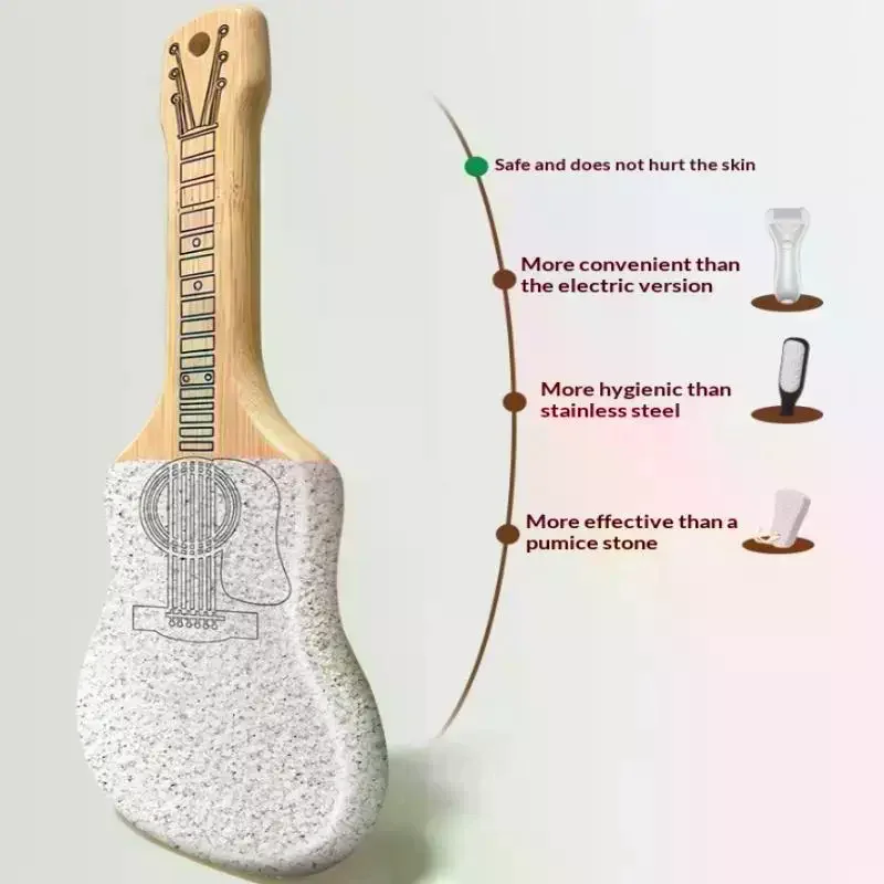 Guitar Design Double Sided Callus Remover For 360° Foot File Multi-angle Foot File Dead Skin Pedicure Tools Callous Scraper