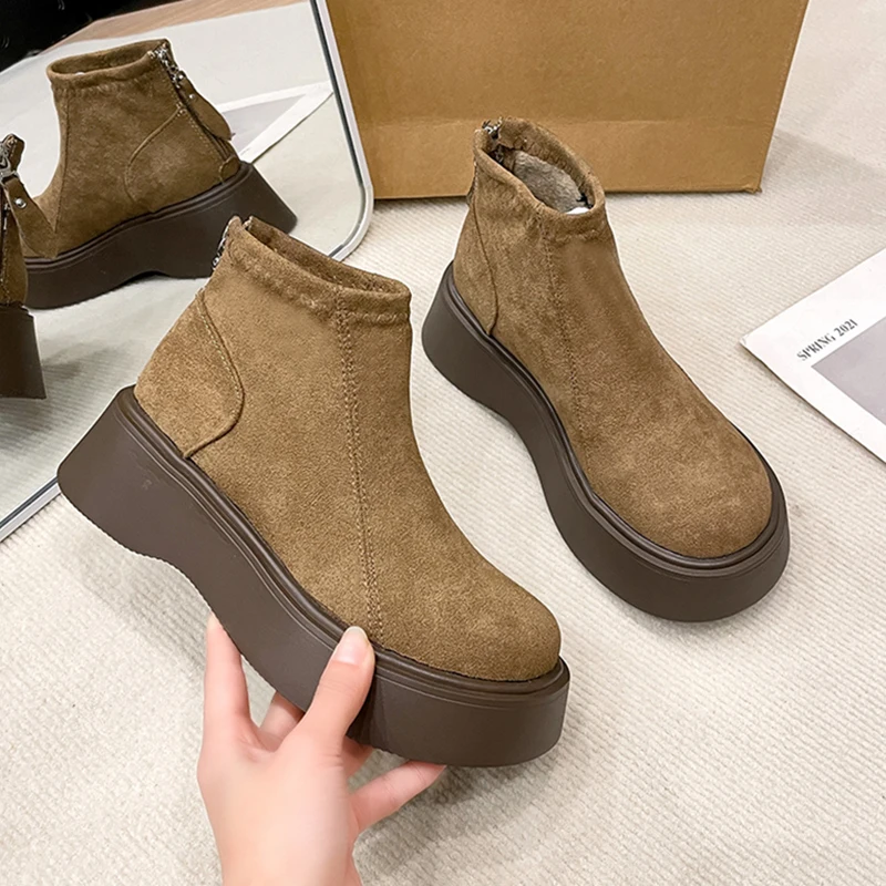 Women Ankle Boots Platform Chu - Sewing Latex 评论和价格