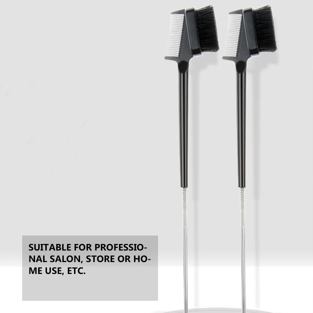 2Pcs Eyebrow Eyelash Brush Dual Purpose Black Tool Portable Brow Comb Mascara Brush Multifunctional Makeup Tool