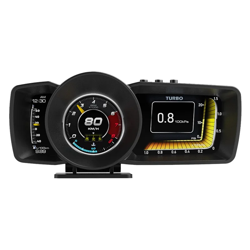 A600 multi-function obd LCD meter AP-7 head-up display device driving computer speed turbine fuel consumption water temperature